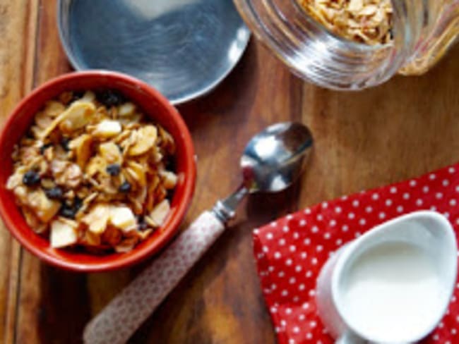 Granola aux fruits rouges et au chocolat blanc