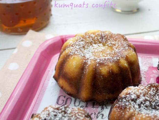 Mini bundt cakes à la ricotta et aux kumquats confits