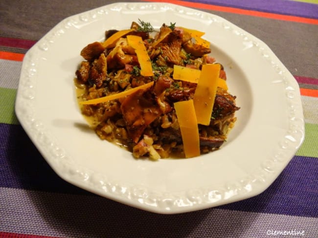 Risotto d'épeautre à la mimolette et jambon à l'os