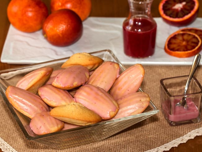 Madeleines glacées à l’orange sanguine pour le goûter