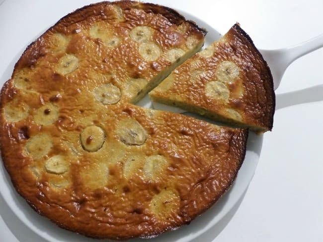 Flognarde (clafoutis) aux bananes et au lait de coco 