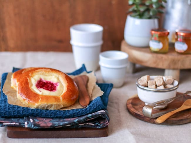 Brioches au crème cheese et framboises