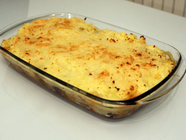 Hachi parmentier végétarien aux aubergines