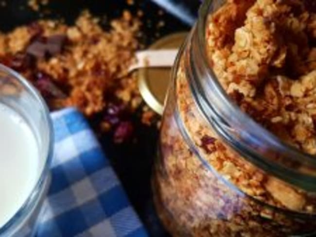 Granola aux noix cranberries noix de coco