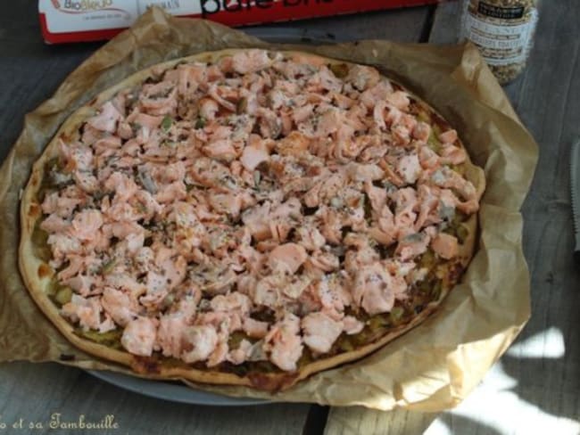 Tarte fine au saumon et poireaux