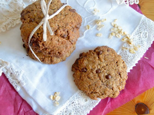 Cookies à l'épeautre, fibres (chia, psyllium et graines de lin...) et chocolat