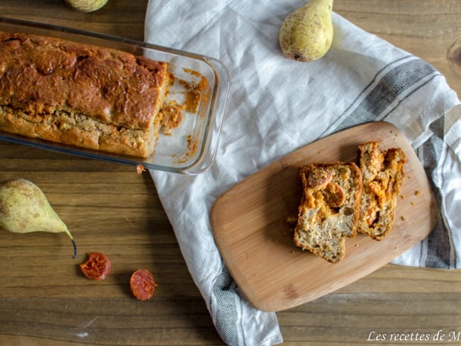 Cake poire chorizo pour l'apéro