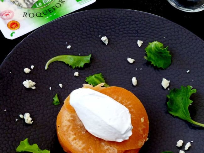 Tatin aux navets, chantilly de roquefort