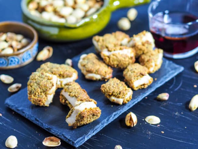 Bouchées de poulet pané en croûte de pistaches