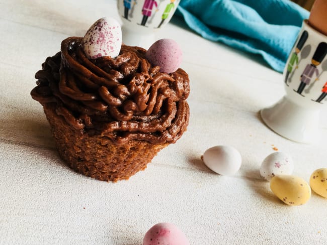 Cupcakes nids de Pâques au chocolat