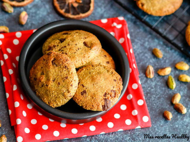 Biscuit à la pistache et pépites de chocolat