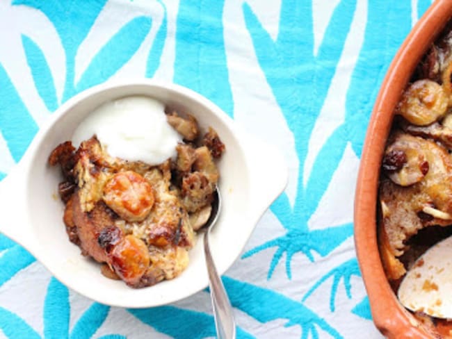 Pudding de pain aux bananes à la mexicaine