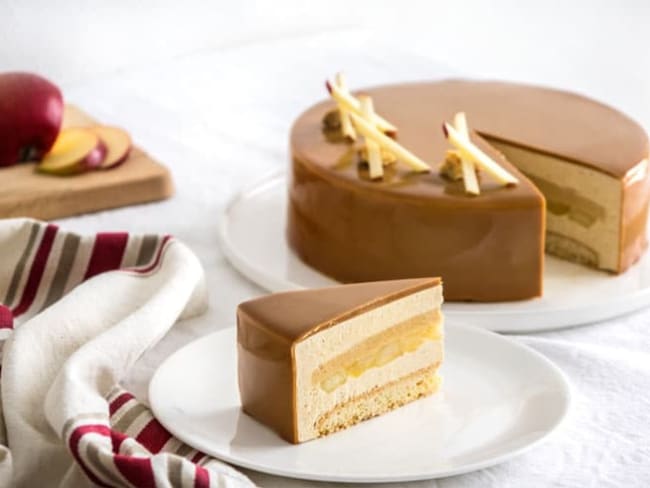 Entremets pomme caramel