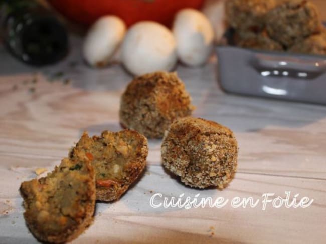 Boulettes automnales au potimarron et aux champignons