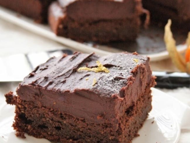 Moelleux au chocolat et sa crème de patates douces chocolatée