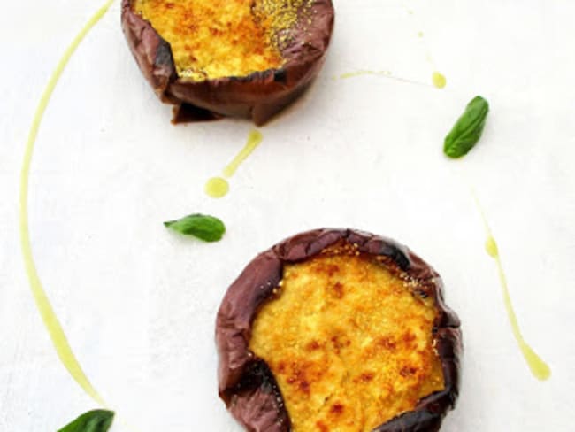 Aubergines farcies au caprino fresco