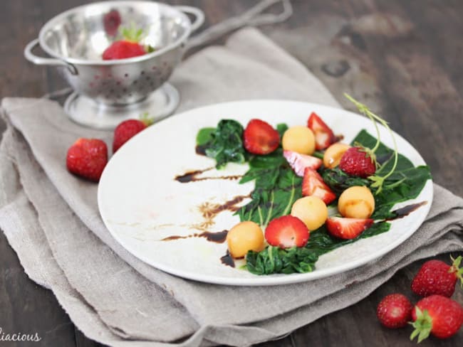 Salade de blettes melon et fraises