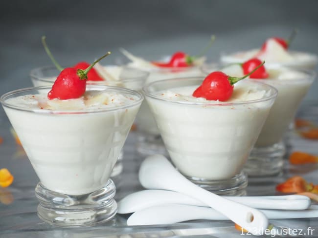 Verrine facile chou-fleur mascarpone et piment