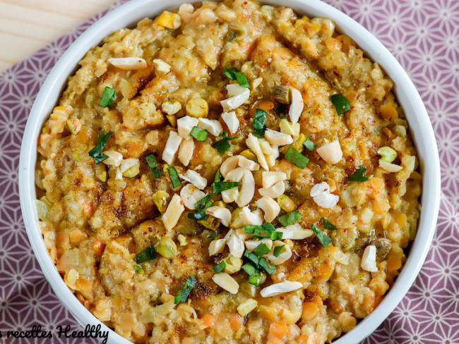 Porridge salé façon dal (dhal) de lentille corail