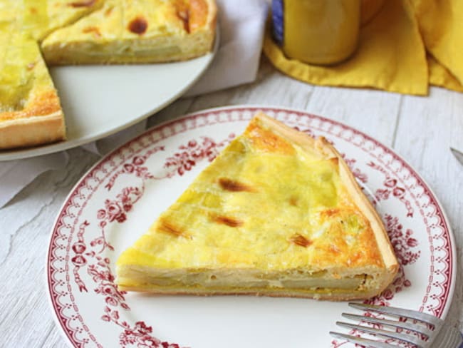 Quiche poireaux, pommes de terre et moutarde au curry