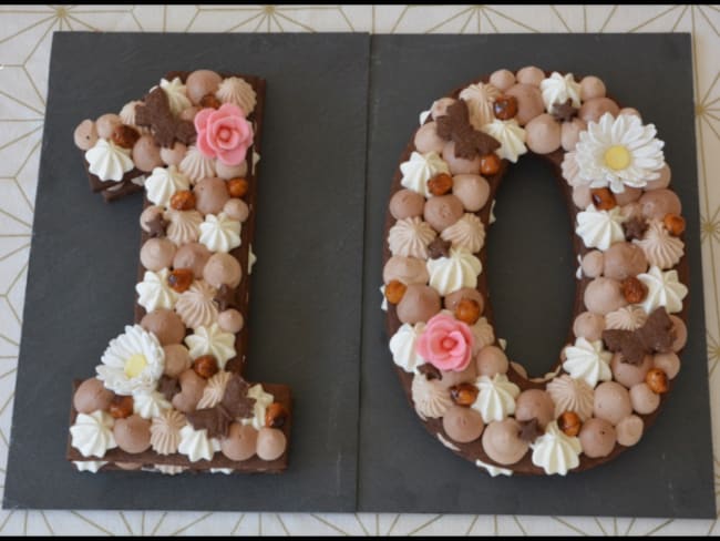 Number cake façon Fantastik chocolat noisettes