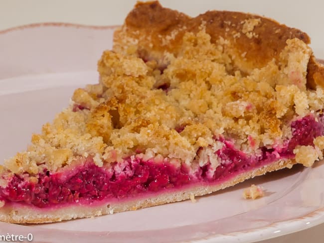 Tarte aux framboises façon crumble