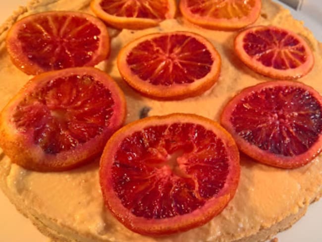 Tarte Orange sanguine et fève Tonka