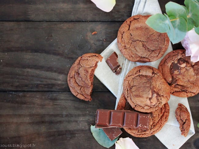 Cookies tout chocolat à la pâte à tartiner