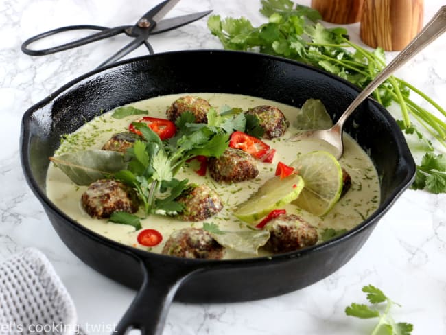 Boulettes végétaliennes au curry vert