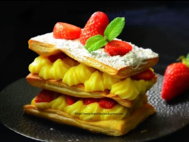 Mille-feuilles aux fraises gariguettes du Sud-Ouest