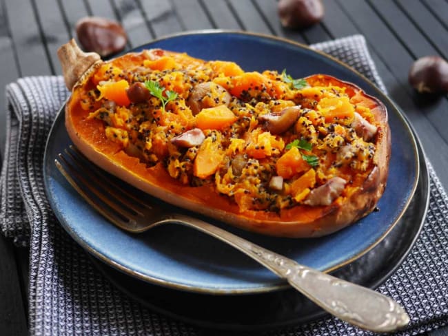 Courge butternut marrons et quinoa