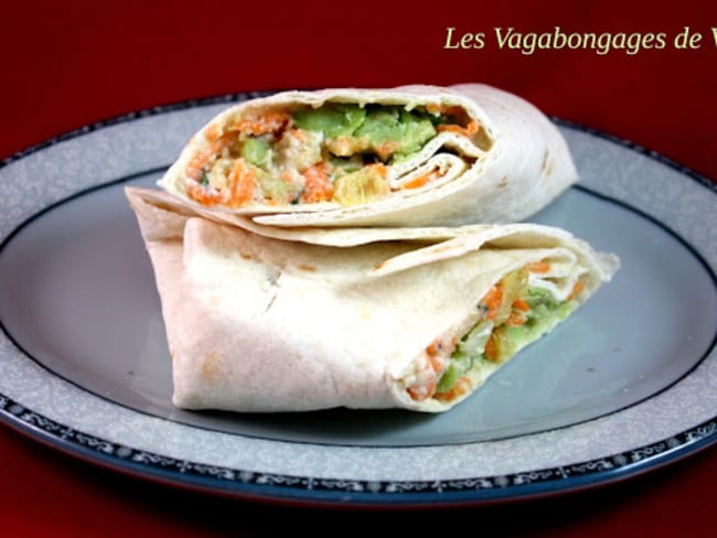 Wraps fèves, ananas et carotte