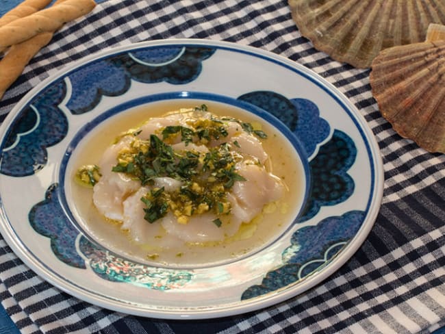 Marinade de noix de St-Jacques au gingembre et citron vert