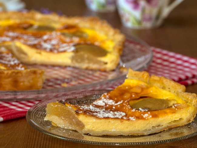 Tarte au fromage aux pêches