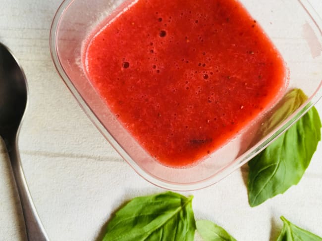 Mousse de fraises et basilic