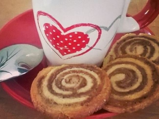 Sablés escargots au chocolat et à la vanille