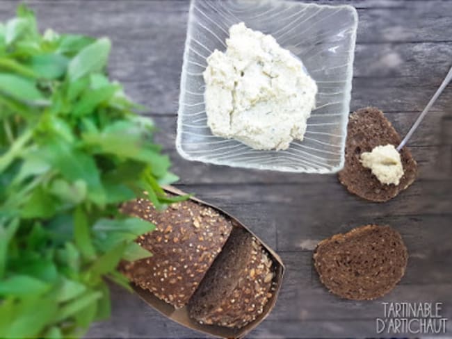 Crême ou tartinade d'artichaut au basilic