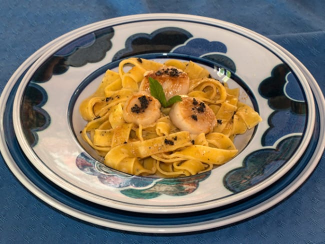 Tagliatelles aux truffes et noix de St-Jacques - Recette par Jackie