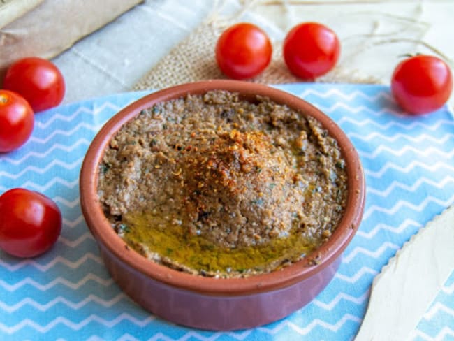 Caviar d'aubergines aux tomates cerises