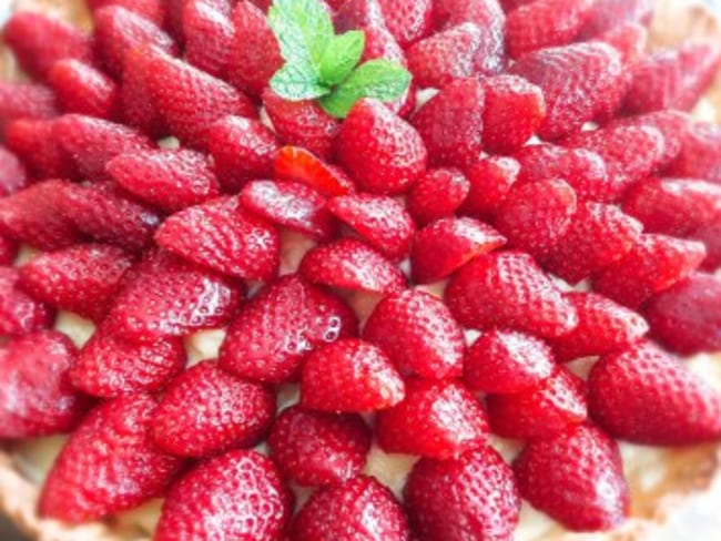 Tarte aux fraises, crème pâtissière, pâte sucrée à la manière de Pierre Hermé 