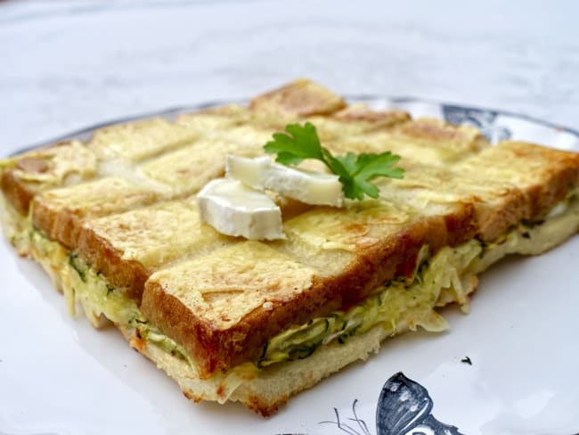 Croque quiche courgette chèvre