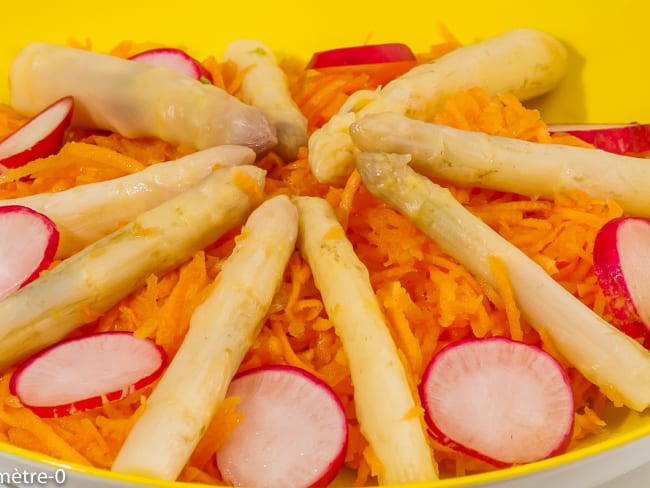 Salade de carottes nouvelles aux pointes d'asperges