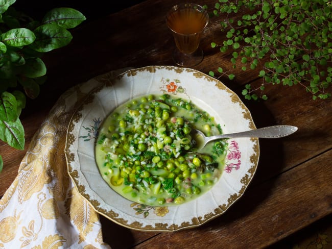 Minestra Primavera petits pois asperges