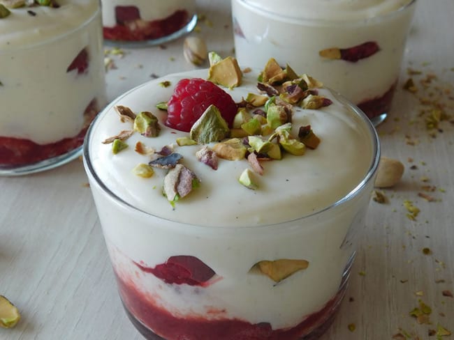 Trifles framboises et pistaches : un dessert frais et léger