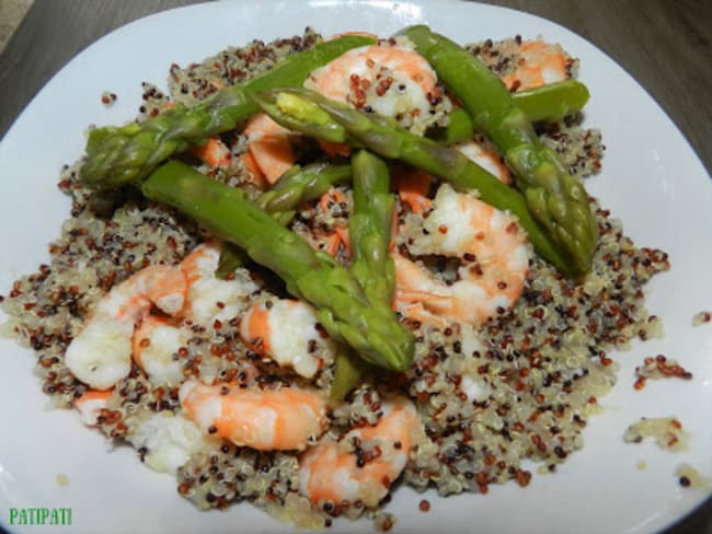 Quinoa aux scampis et asperges vertes