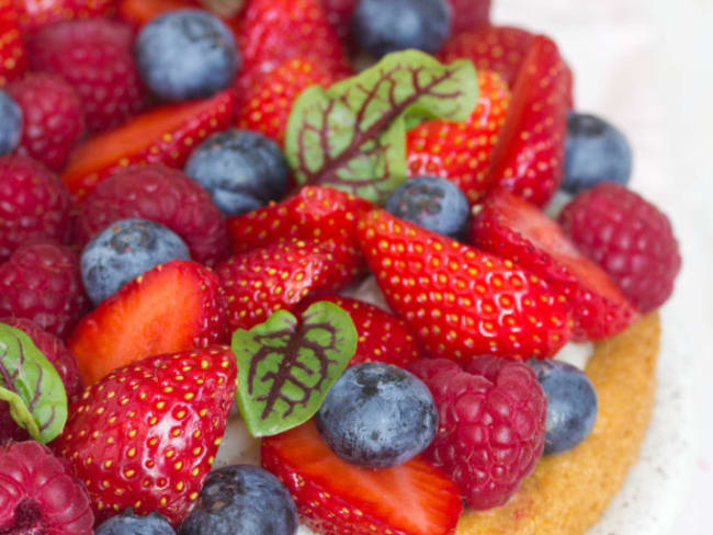 Sablé breton tarte aux fraises et framboises