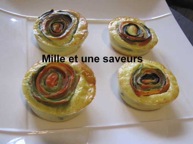 Quiche sans pâte et sa spirale de légume 