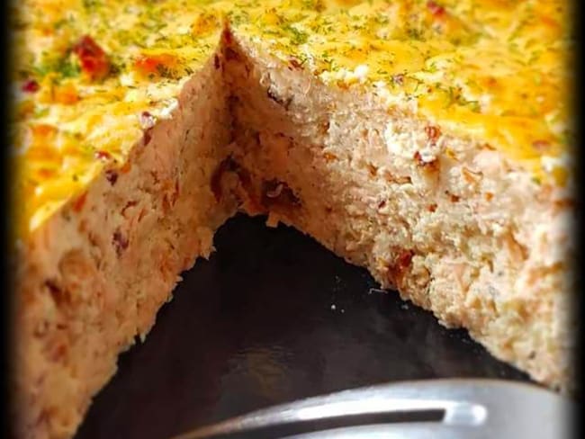 Quiche sans pâte au quinoa, à la ricotta et au saumon