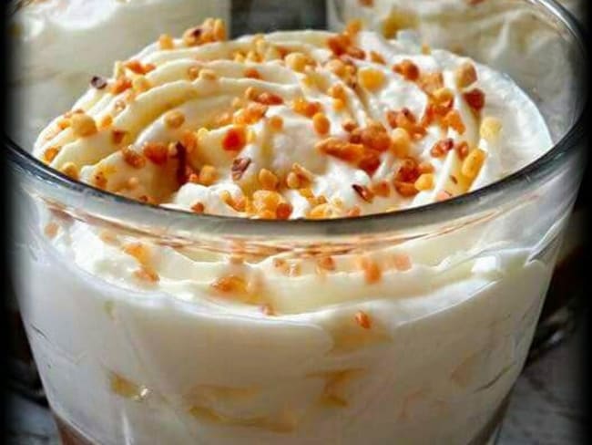 Mousse de mascarpone, caramel et pommes