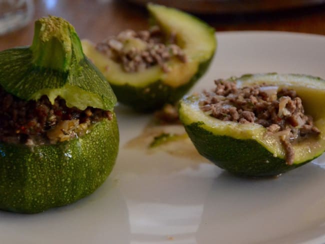 Courgettes farcies au boeuf et au pesto